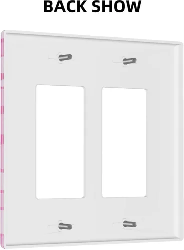 Vista 3 de Cubierta de placa de interruptor de luz basculante doble rosa decoración placa de pared decorativa cubierta de salida para el hogar dormitorio