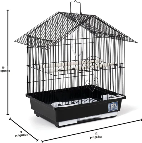 Vista 5 de Prevue Pet Products Parakeet Manor - Jaula para pájaros con asa para el hogar o viajes, color negro Versatile Carrier for Home or Travel, Small