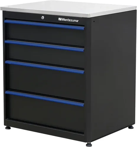 Vista 17 de Sistema de almacenamiento de herramientas de garaje Montezuma - Gabinete base apilable con bloqueo de 2 puertas de 30.5 x 24 pulgadas con pestillos