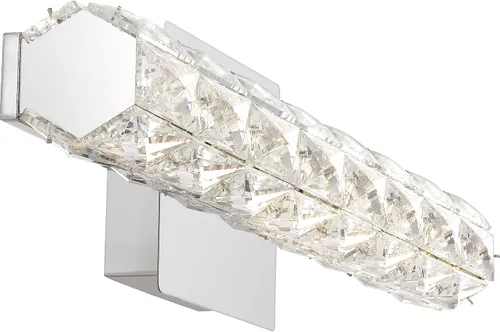 Vista 2 de Quoizel PCLU8524C - Lámpara de pared LED con cristal brillante, 21 vatios, cromo pulido (6 pulgadas de alto x 24 pulgadas de ancho)