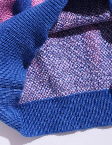 Vista 70 de ZAFUL Y2K - Suéter casual con estampado de llama estética para hombre, suéter de punto holgado, manga larga, cuello redondo