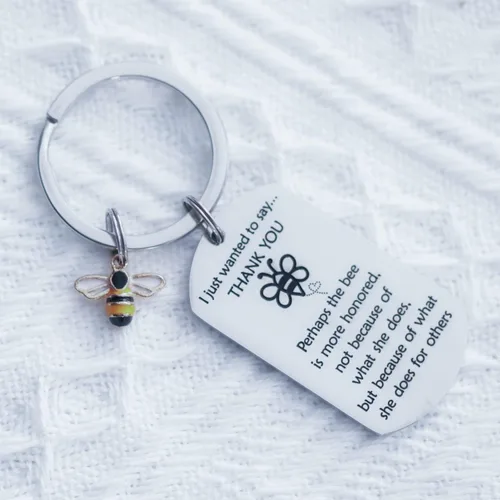 Vista 4 de VALAFO Joyería de abeja para mujeres y hombres, llavero de abejorro de miel, cosas súper abejorros, regalo de abejorros, artículos de encanto