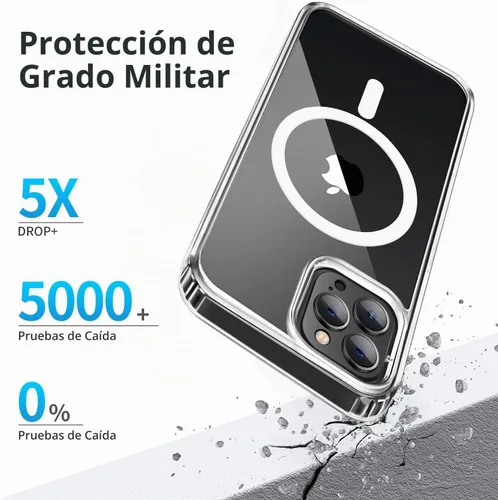 Vista 3 de Yriklso Funda magnética para iPhone 12 Pro Max, imanes integrados compatibles con MagSafe, cubierta trasera de policarbonato duro transparente +