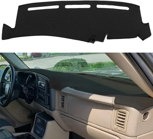 Vista 11 de Cubierta de tablero compatible con Chevy Chevrolet Silverado 1500 LT/WT 2500HD 3500HD 2007-2013, alfombra de tablero de GMC Sierra 2007-2013