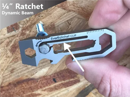 Vista 2 de Gear Infusion EverRatchet Clip Trinquete Llavero Multiherramienta (Titanio - Original)