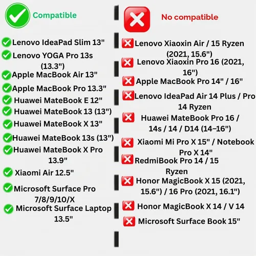Vista 2 de Funda magnética de piel sintética impermeable 3 en 1 para MacBook Air Pro Tablet HP Microsoft Envy Huawei Lenovo Surface Portable Protector Bag
