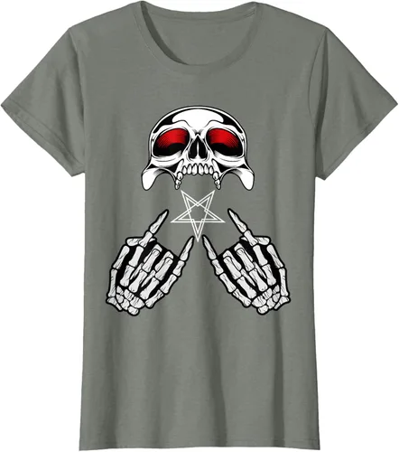 Vista 13 de Camisas de metal pesado con diseño de abanico de metal Negro