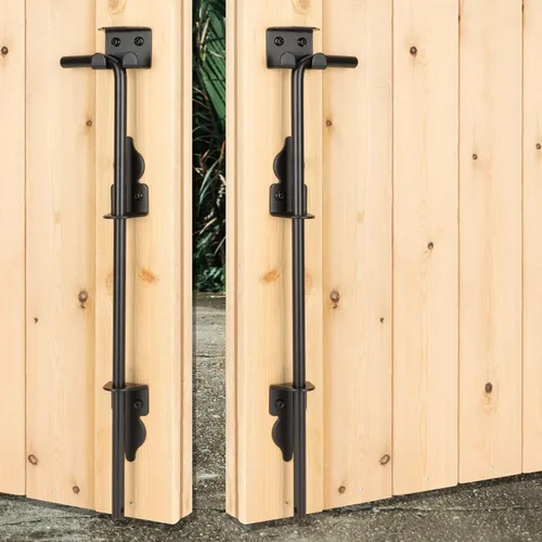 Vista 9 de Barra de Caída de Puerta con Perno de Bastón de 12" de Acero - Cerradura de Suelo de Puerta Pesada Diseñada para Puertas de Madera, Metal, Vinilo
