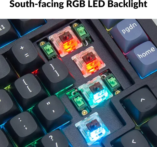 Vista 5 de Keychron Q1 RGB Teclado mecánico personalizado QMKVIA macro programable con 75 de diseño intercambiable en caliente Gateron G Pro Brown Switch doble