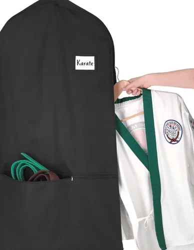 Vista 4 de Whitmor Bolsa de ropa con cremallera y bolsillo - Juego de 3 - Negro
