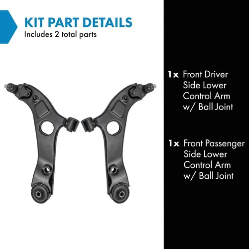 Vista 341 de Conjunto de Brazo de Control Inferior Delantero y Junta Esférica TRQ para Lado del Conductor y del Pasajero 2 Piezas Compatible con Ford Mustang GT