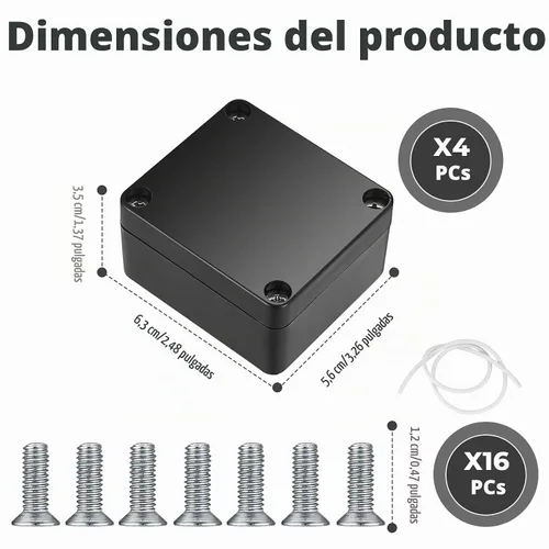 Vista 2 de Caja de proyectos, 4 piezas de caja de conexiones eléctricas, funda de proyecto eléctrico impermeable IP65, cajas eléctricas de exterior de plástico