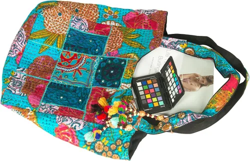 Vista 3 de TribeAzure Bolso de hombro de lona azul grande grande grande grande bolso de mano único Tote Colcha Vintage Beach Viajes Verano