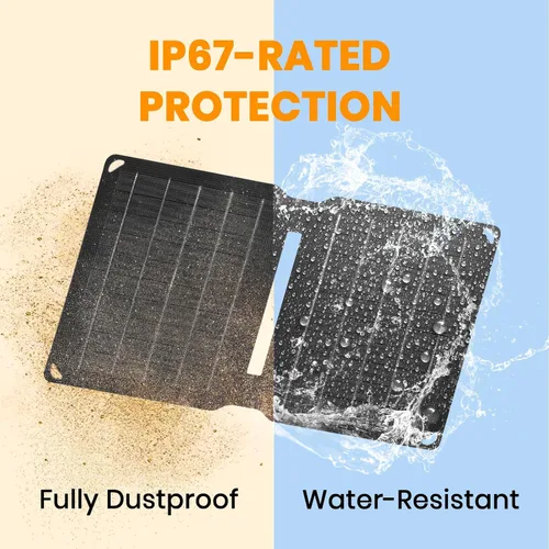Vista 4 de Paneles solares portátiles de 10 W (5 V 2 A máximo), cargador solar plegable con puerto USB-A para teléfono celular, iPad, banco de energía, paneles