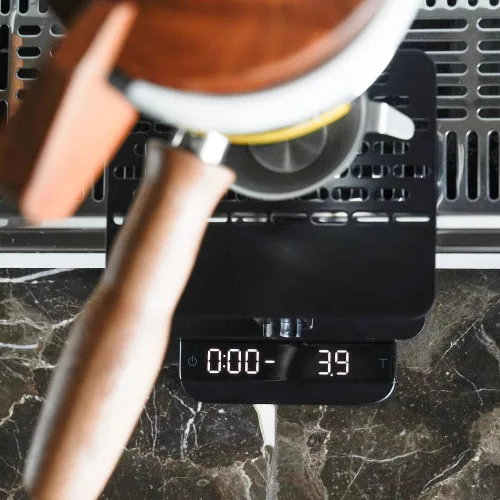 Vista 6 de watchget Bastidor de pesaje de café electrónico, altura ajustable, acero inoxidable, báscula de café, soporte para máquina de café expreso, bastidor