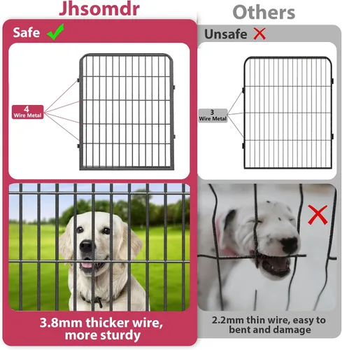 Vista 4 de Corralito para perros, 32 pulgadas, 10 paneles cerca para perros de exterior, corral para perros de interior antióxido, corral para mascotas