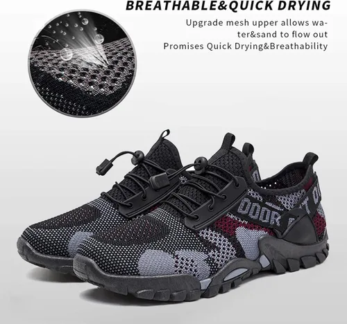 Vista 4 de Cuilurh Water Shoes Men Women, Unisex Hiking Shoes Quick Drying Swim Beach Aqua Shoes for Water Sport Travel Climbing Sneakers