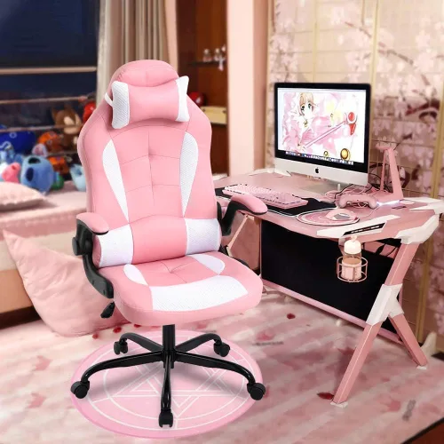 Vista 10 de Meet perfect Silla ergonómica para juegos con soporte lumbar, color azul