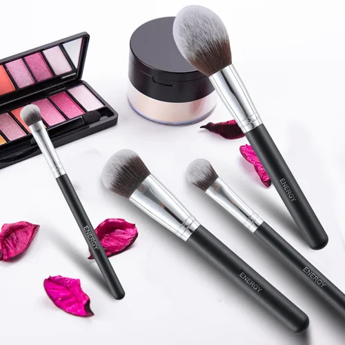 Vista 6 de ENERGY Juego de brochas de maquillaje de primera calidad, bronceador, rubor, corrector, contorno de sombra de ojos con polvos de crema líquida