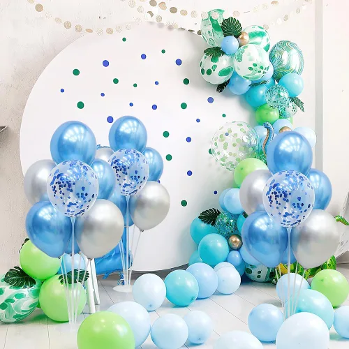 Vista 6 de Soporte para globos para globos de piso, soporte de columna de globos, 8 juegos de soportes para globos para centro de mesa