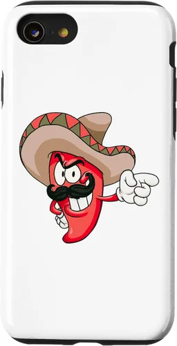 Vista 8 de Funda para iPhone 12 mini chile rojo picante con diseño de chile en forma de sombrero
