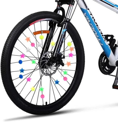 Vista 5 de Bike Wheel Spokes Beads + Kid Bike Bell + Kids Bike Streamers, Spoke Plastic Clip Round Decor Beads, Flower Bicycle Bell, Colorful Bike Handlebar