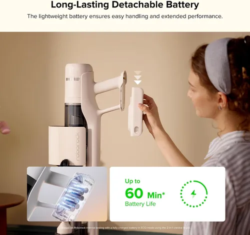 Vista 5 de roborock Aspiradora inalámbrica H60 Hub-N con base de vacío automático, 60