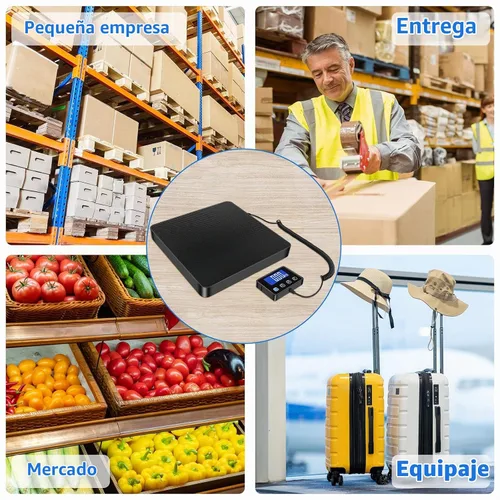Vista 7 de KUAIVO Báscula de envío, báscula postal digital de alta precisión de 440 lbs/0.35 oz con función de sujeción/tara, escala de franqueo para paquetes