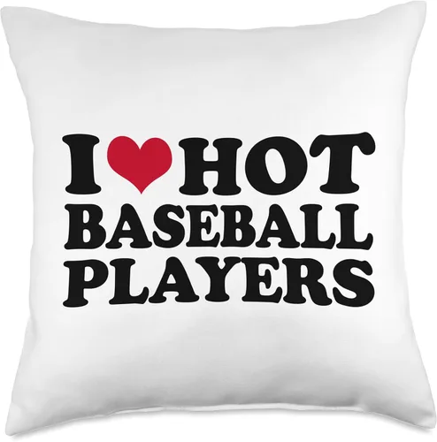 Vista 5 de I Love Hot Baseball Players Cojín de jugador de béisbol, 16 x 16, multicolor
