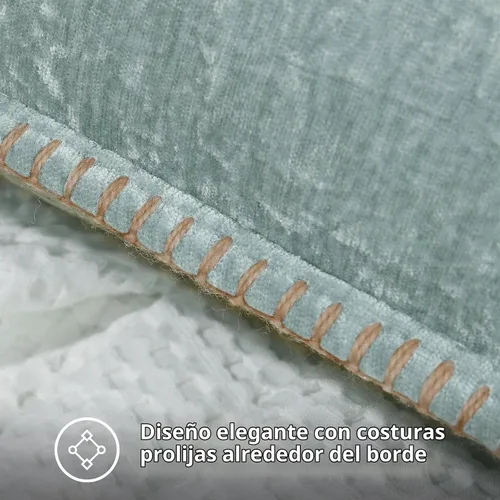 Vista 4 de decorUhome Juego de 2 fundas de almohada de felpilla suave y acogedora de otoño de 12 x 12 pulgadas, fundas decorativas modernas de terciopelo Aqua