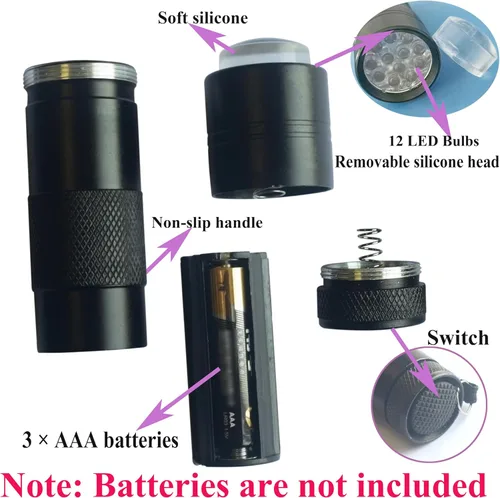 Vista 4 de Luz UV portátil de mano para uñas de gel, mini lámpara de uñas UV LED con sello de punta francesa cabeza de silicona, pequeña lámpara para Uñas U V