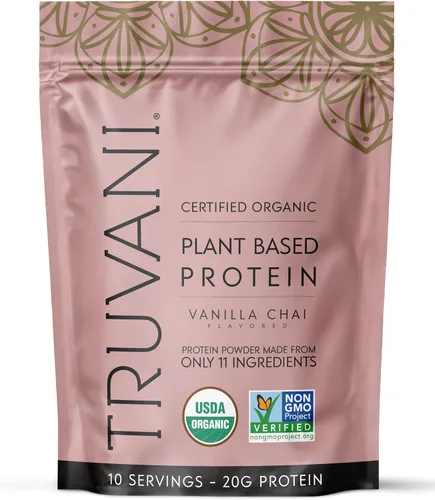 Vista 20 de Truvani - Proteína en polvo de guisantes vegana Banana Canela 20 g de proteína vegetal orgánica 10 porciones Keto Sin gluten ni lácteos