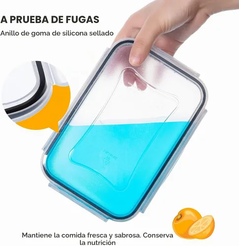 Vista 3 de 34 recipientes de almacenamiento de alimentos con tapas herméticas