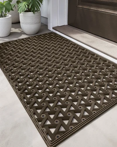 Vista 11 de DEXI Tapete de goma para puerta delantera, entrada exterior, 24 x 36 Negro