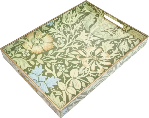 Vista 10 de Spsyrine - Bandeja de servir con asas, bandeja decorativa de plástico para mesa de café, sala de estar, decoración del hogar, 3040B