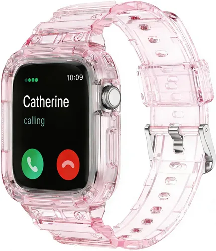 Vista 20 de Compatible con Apple Watch Band transparente de 1.929 in 1.811 in 1.772 in 1.732 in 1.654 in 1.614 in 1.575 in 1.496 in para mujeres y hombres