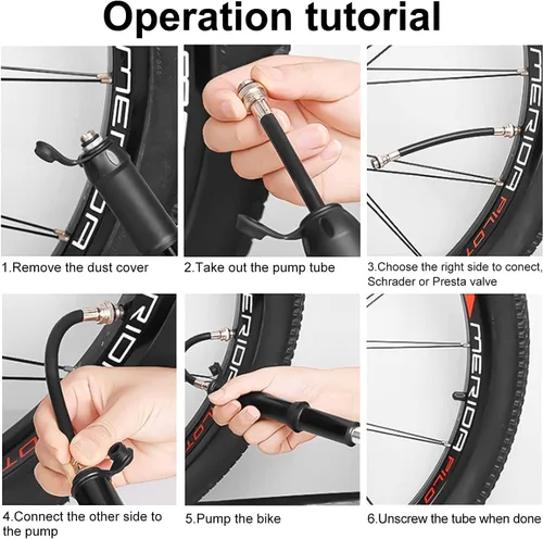 Vista 6 de Bomba de neumáticos de bicicleta, kits de herramientas de reparación de bicicletas, bolsa de sillín, parches, herramienta multifunción 11 en 1