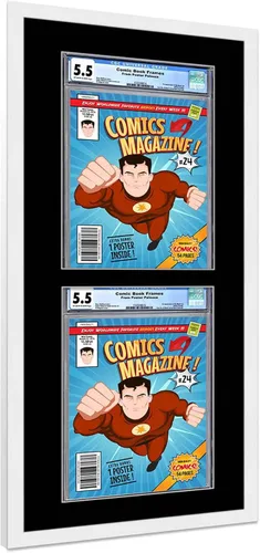 Vista 42 de Poster Palooza Marco de cómics con paspartú para 1 cómic de grado CGC, CBCS o PGX, marco de cómic de bronce para cómic de 8.125 x 13 pulgadas
