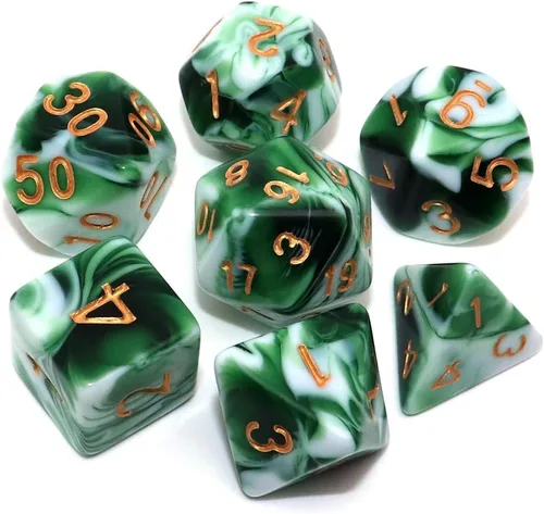 Vista 5 de DND - Juego de dados de nebulosa negra mezcla azul oscuro para Dungeon and Dragons D&D RPG juegos de rol, 7 dados poliédricos con bolsa de dados
