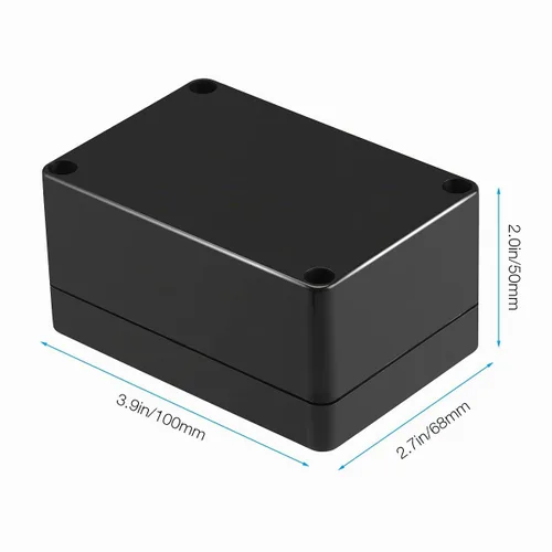 Vista 2 de Caja de conexiones plástica electrónica del ABS de la prenda impermeable IP65 de Pinfox del proyecto Negro