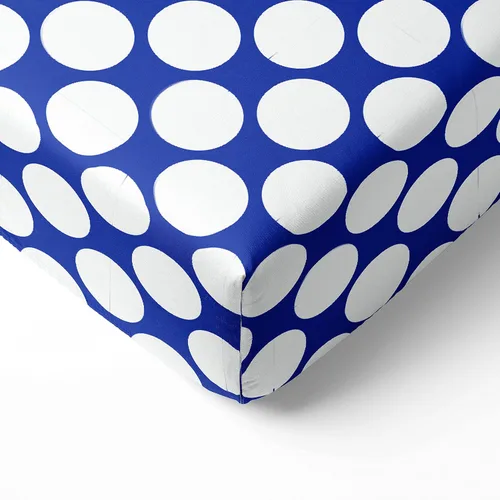 Vista 9 de Bacati - Sábana bajera ajustable para cuna, 100% algodón percal de One Large DOTS - Se adapta a colchones estándar de 28 x 52 x 5 pulgadas para cuna