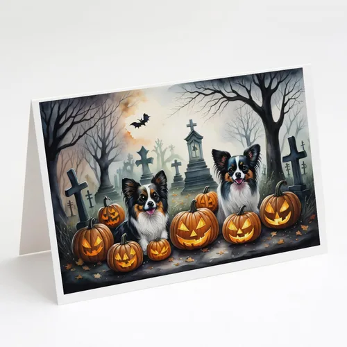 Vista 20 de Caroline's Treasures DAC2042GCA7P Golden Retriever - Tarjetas de felicitación y sobres de Halloween espeluznantes, paquete de 8 tarjetas en blanco