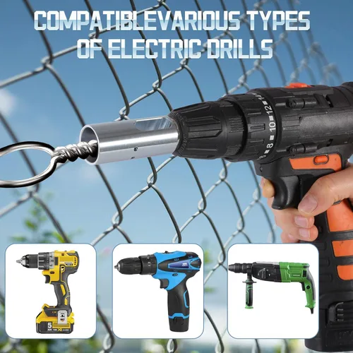 Vista 7 de EZ Twist Ties - Herramienta compatible con portabrocas de calibre 9, herramienta de fácil torsión de alambre, herramienta de valla torcida