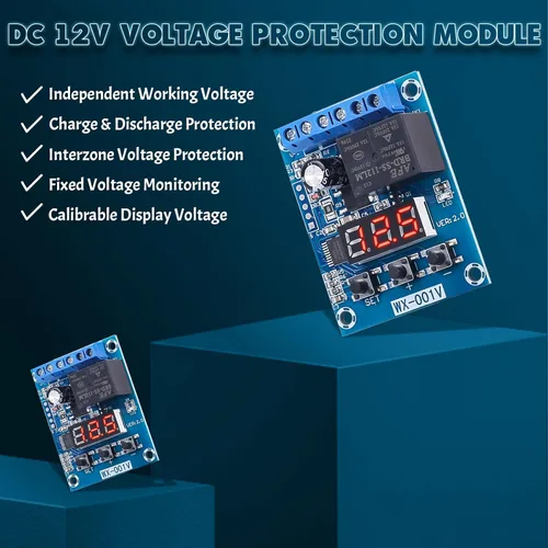 Vista 2 de Icstation DC 12 V Interruptor de desconexión de bajo voltaje sobre carga placa de protección de descarga con interfaz de alimentación independiente