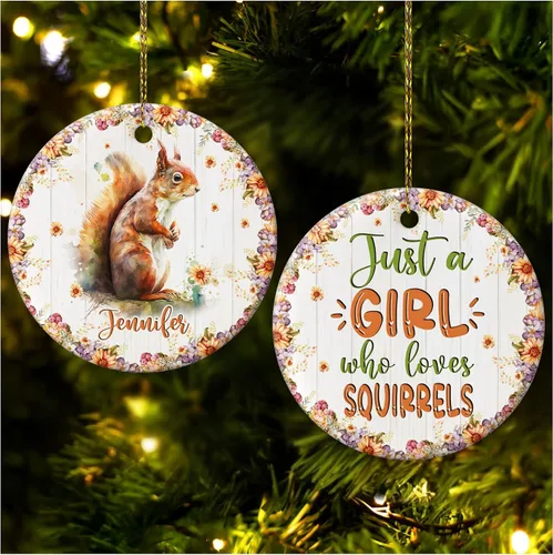 Vista 31 de Hyturtle Adorno de Navidad personalizado para los amantes de los osos, adorno de cerámica con nombre personalizado de Just A Girl Who Loves Bears