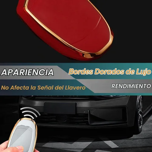 Vista 5 de FEYOUN - Funda de poliuretano termoplástico con 4 botones inteligentes para la llave a control remoto del automóvil; funda compatible