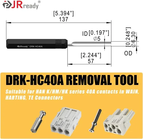 Vista 6 de JRready ST5227 KIT de Herramientas Extractoras Herramientas de Extracción de Contacto Sólido Remoción TE/AMP/HARTING Series D SUB Series HAN