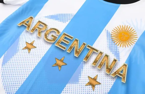 Vista 4 de Argentina Champions No.10 Sports Soccer Football Boys Kids Youth Jersey Shirt Kit Set