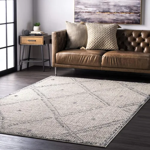 Vista 9 de nuLOOM Blaine - Alfombra de área de diamantes punteados, 4x6, marfil