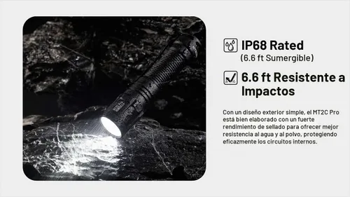 Vista 8 de Nitecore MT2C Pro - Linterna EDC de 1800 lúmenes, recargable USB-C, LED de alta eficiencia, larga duración, tiro largo, delgada, ligera